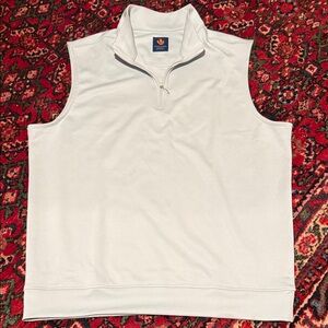 Donald Ross Light Gray Sleeveless Golf Quarter-Zip Vest